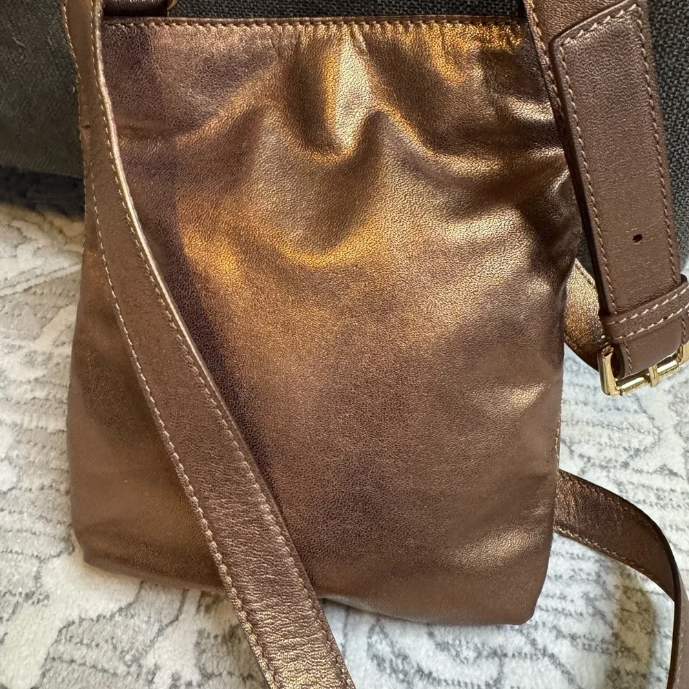 Michael Kors Bronze crossbody with gold hardware